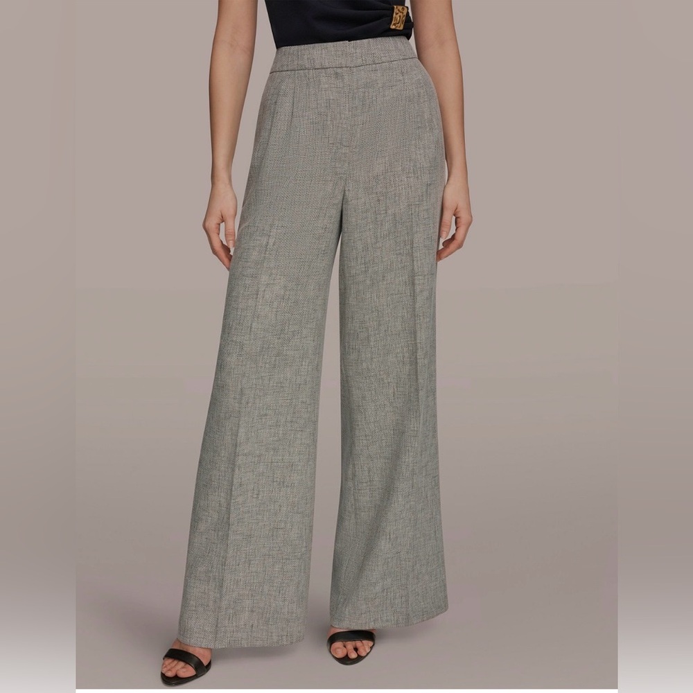 Donna Karan Women's High-Waist Wide-Leg Pants. Size 10. Turin Multi